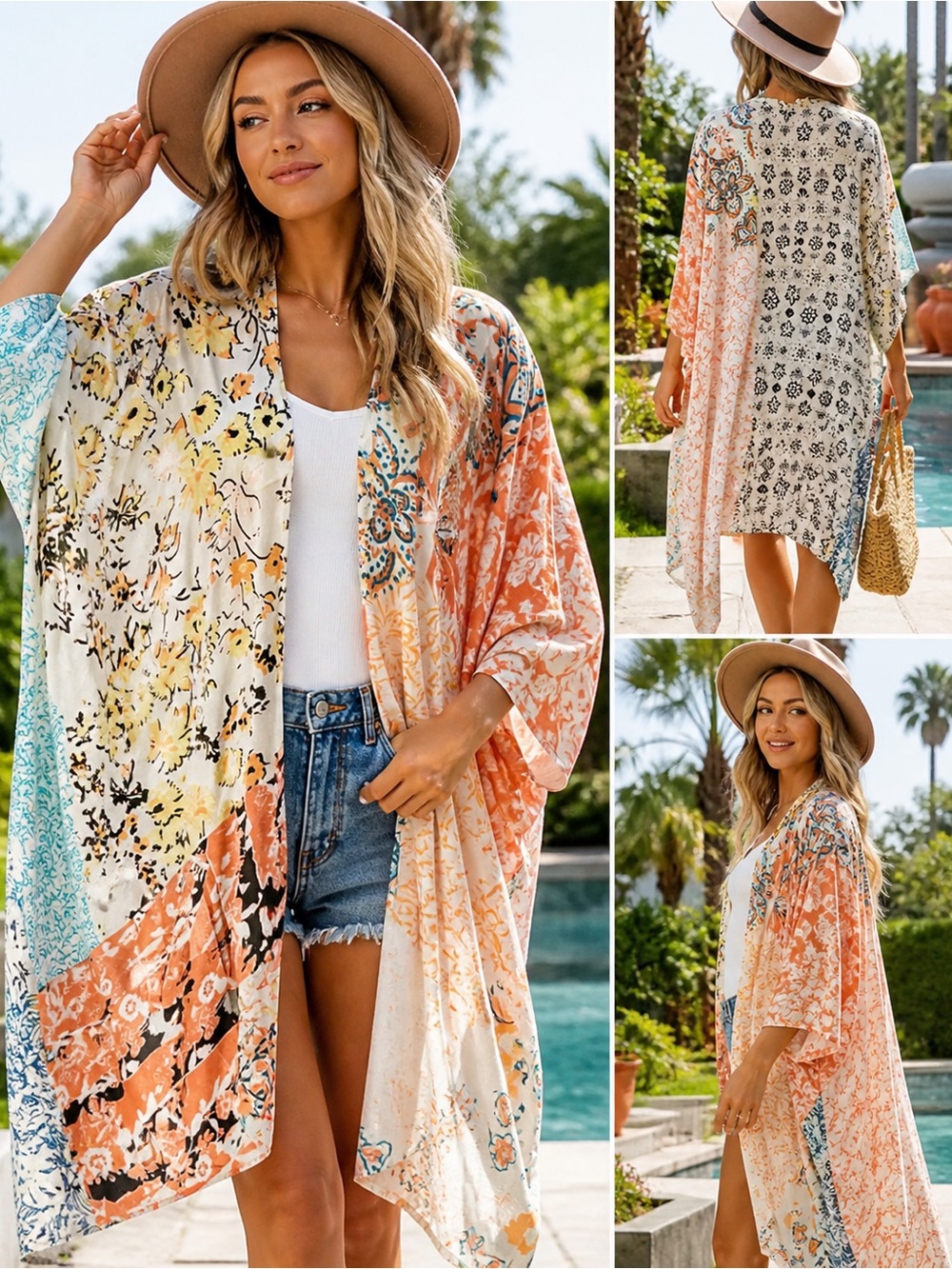 LA Soul Patchwork Floral Kimono | Boho Duster | NWT O/S